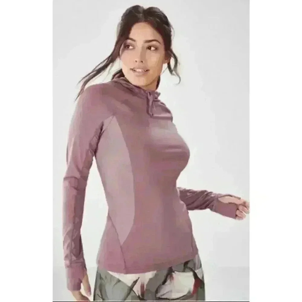 Fabletics Alecia Mauve Pullover Hoodie, Medium